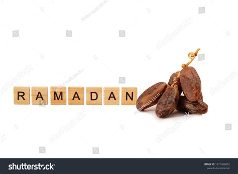 Ramadan Word Kurma Dates Fruits Isolated Stock Photo 1371496052 ...