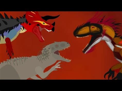 Indominus Rex Vs Ultimasaurus Vs Aegyptyrannus Drawing Cartoon