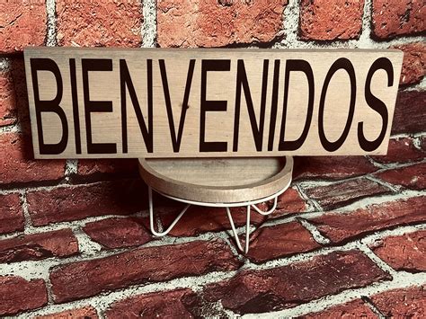 Bienvenidos Wood Sign Plank Hanging Home Decor Front Etsy