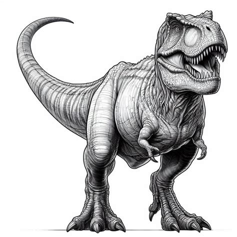 Desenho Realista De Tiranossauro Rex Para Colorir Pintar E Colorir