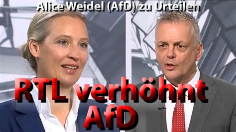 Wie Alice Weidel Afd Und Alle Afd Ler Bei Rtl Mit Spott Und H Me