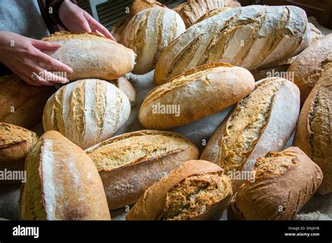 Organic Breads Baked In A Wood Burning Oven Bakery At The Saint Mamert