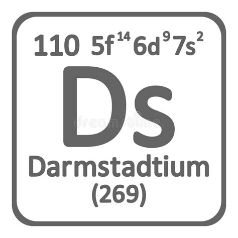 Periodic Table Element Darmstadtium Icon Stock Illustration