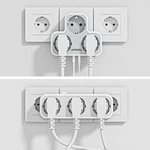 Tessan Multiprise Murale Prise Usb Multiple Avec Prises Murale Et