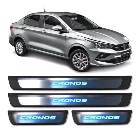 Soleira Iluminada Led Aço Inox Escovado Fiat Cronos 2018 Frete grátis