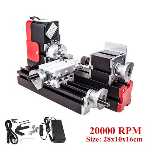 Cjc Multipurpose Mini Lathe Machine Versatile Diy Metal Lathe Tool 12v 24w 20000rev Min For