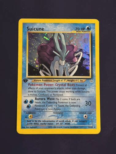 Pokémon TCG Suicune Neo Revelation 14 64 Holo 1st Edition Holo Rare eBay