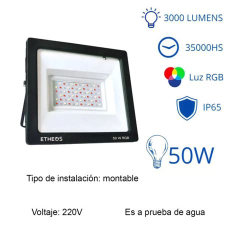 Reflector Led Rgb W Ip Control Remoto Colores Exterior