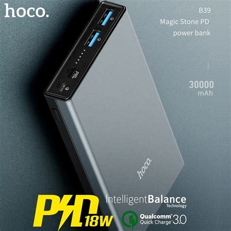 HOCO 30000mAh Power Bank 18W PD USB Type C Quick Charge 3 0 Powerbank