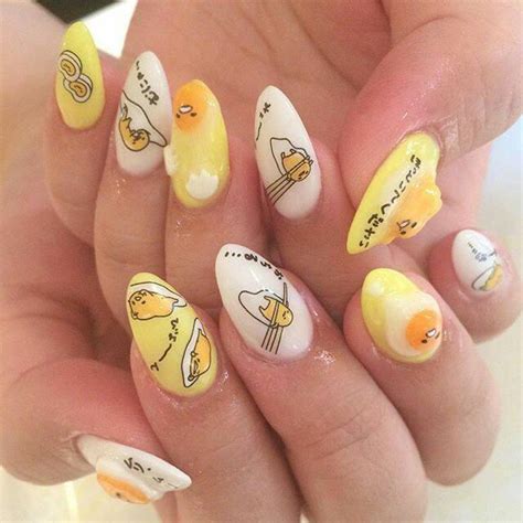 Gudetama nail designs