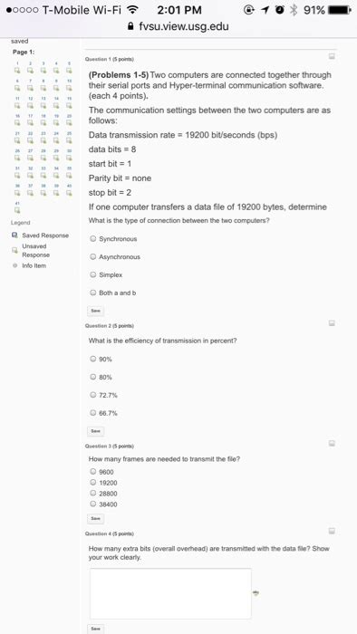 Solved Oooo T Mobile Wi Fi 2 01 PM 91 Fvsu View Usg Edu Chegg