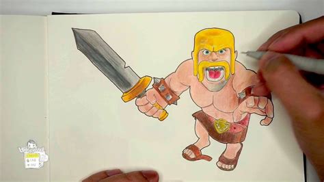 How To Draw Barbarian From Clash Of Clans Youtube