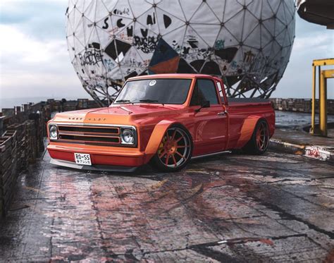 Clean Slammed Widebody Chevy C Makes Digital Case For Vibrant Color