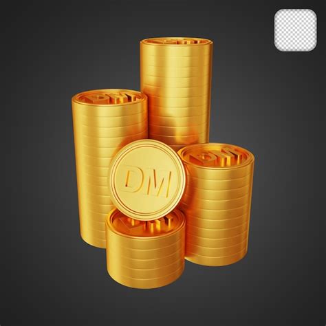 Premium PSD Gold Deutsche Mark Stacks Four Column 3d Illustration