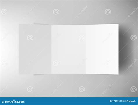 Tri Fold A5 Brochure Isolated On White Background Cartoon Vector