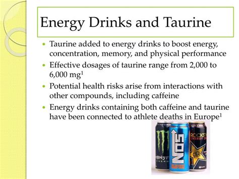 PPT - Taurine in Energy Drinks PowerPoint Presentation - ID:1112111