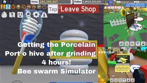 Getting The Porcelain Port O Hive In Bee Swarm Simulator 4 Hour Grind Roblox Youtube