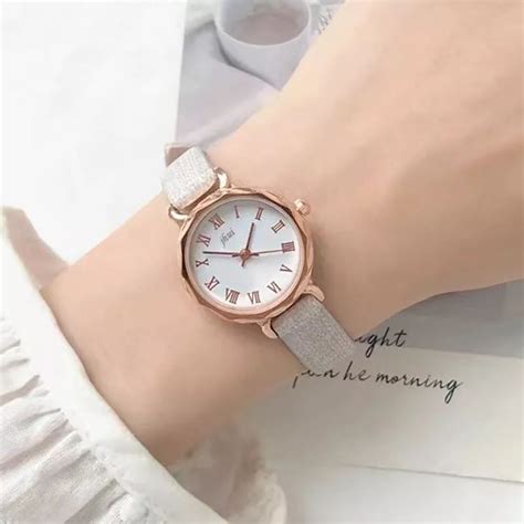 Jual Jam Tangan Jhui Kecil Wanita Analog Dial Bulat Dengan Strap Pu