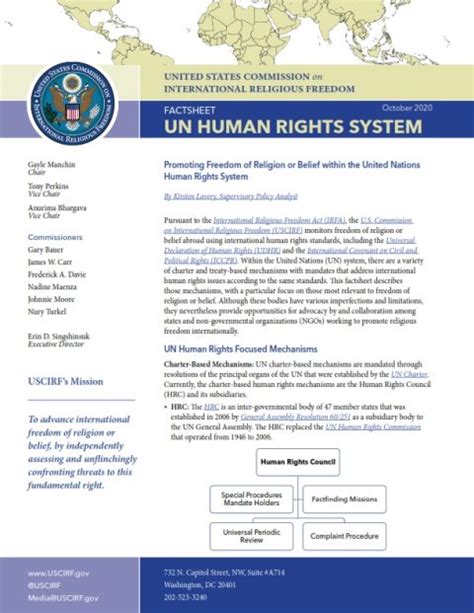 USCIRF Releases New Report About United Nations Human Rights Mechanisms