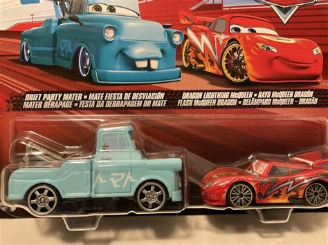 Disney Pixar Cars Tokyo Mater 2 Pack Drift Party Mater And Dragon