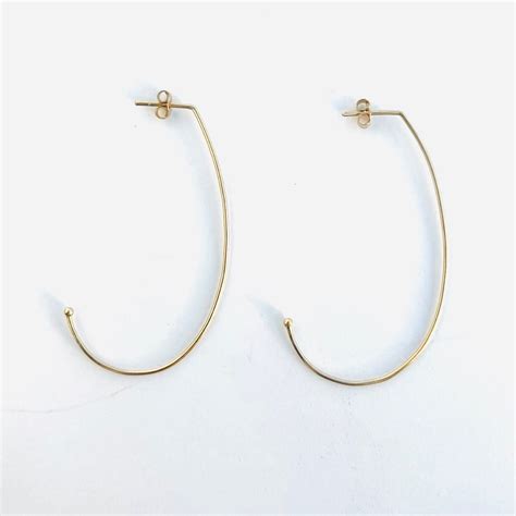 Hoop Earrings Medina 18k Yellow Gold Baguette Joaillerie Fine