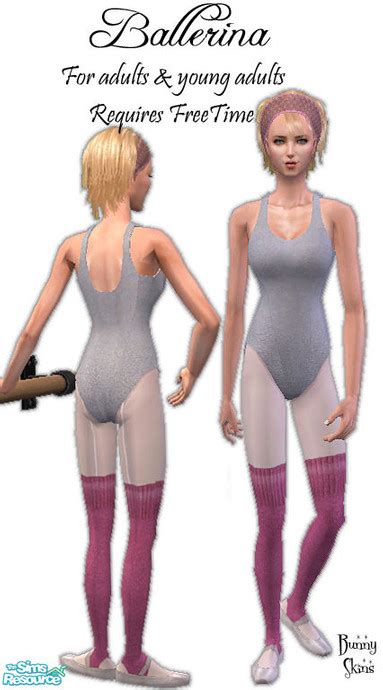 The Sims Resource Ballerina Grey Leotard With Pink Legwarmers