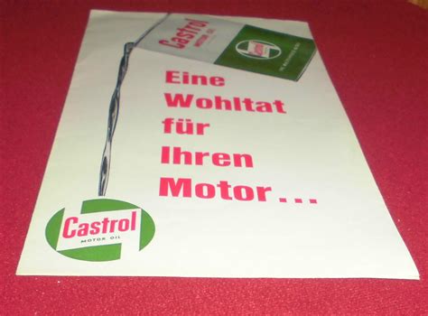 Dachbodenfund Alt Falt Blatt Castrol Motor L Kfz Er Er Reklame