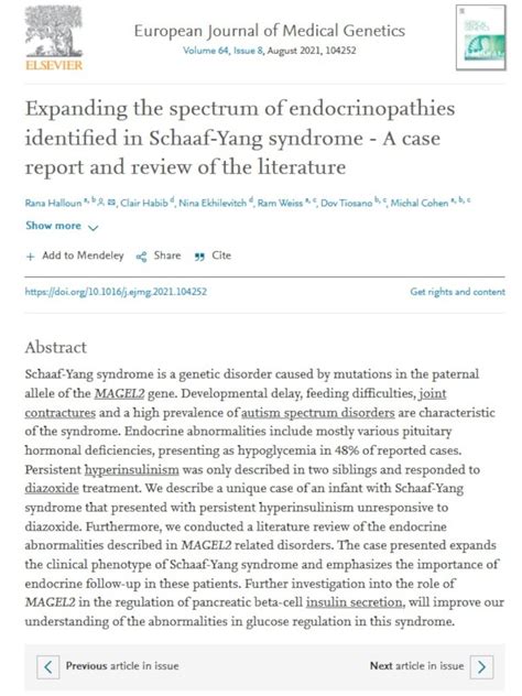 Investigación del Síndrome de Schaaf Yang