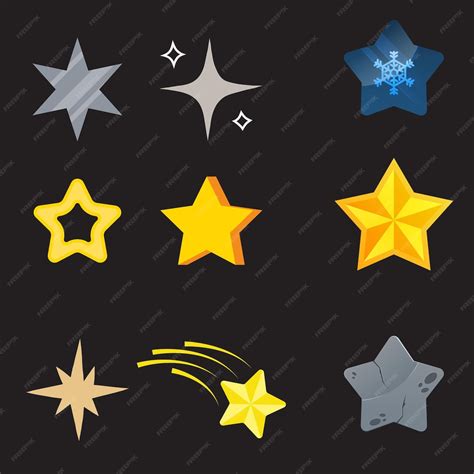 Коллекция звезд Звездные векторные иконы Черный набор звезд ...