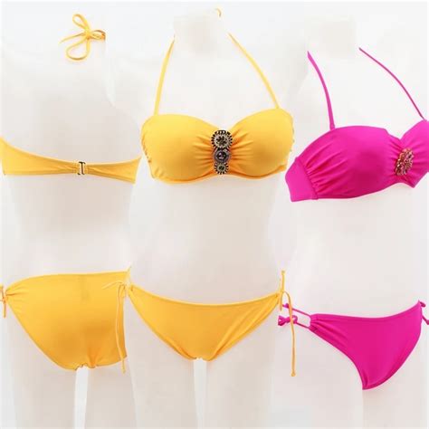 SWIMMART Sexy Bikini Swimwear Women Bright Colors Underwired Push Up