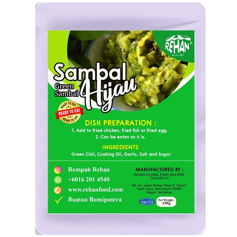 Green Sambal Paste - Rehan Food