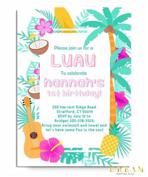 Luau Party Invitations Free Printable