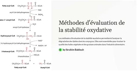 M Thodes D Valuation De La Stabilit Oxydative