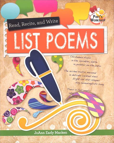 Read, Recite, and Write List Poems (Poet's Workshop) | Crabtree ...