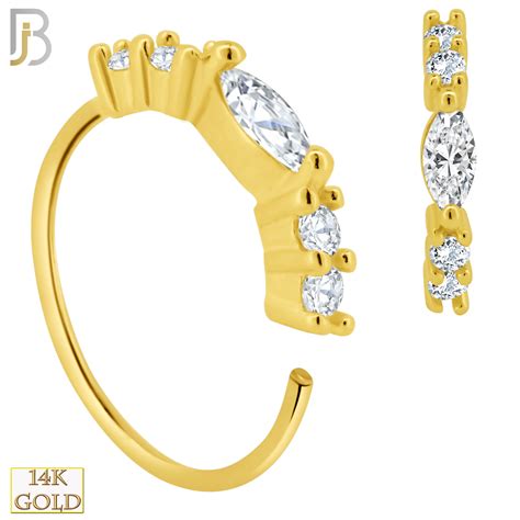 Trendy 14k gold hoops nose rings sold in bulk | Body Jewelz