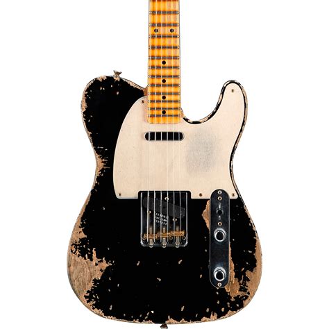 Fender Custom Shop 1952 Telecaster Heavy Relic Electric Guitar Black Musician S Friend