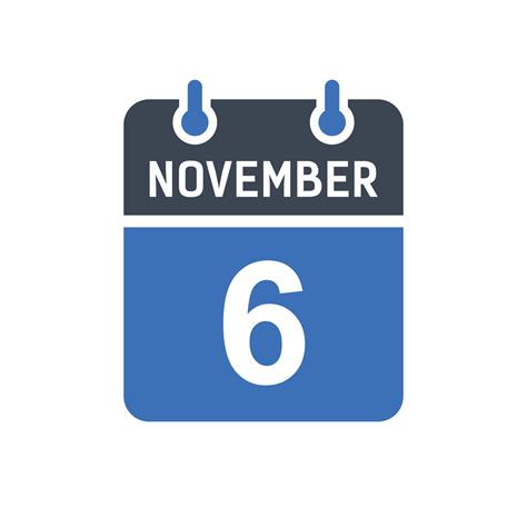 November 6 Calendar Date Icon 5260412 Vector Art at Vecteezy