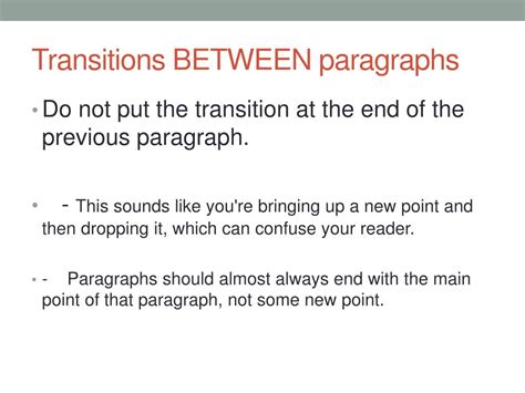 Transitions Between Paragraphs Worksheets