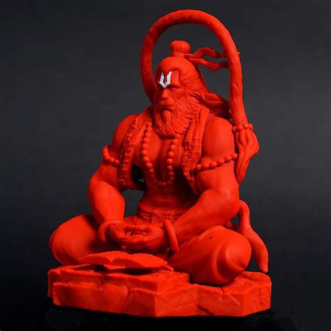 Divine Orange Hanuman Murti 9cm Worldwide Delivery Mandir Darshan Hand Craft Shop