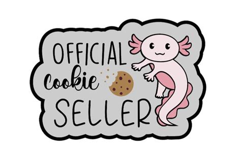 Girl Scout Cookie Axolotl Mascot Digital Png Image File