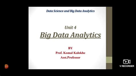 Dsbdaunit 4 Big Data Analytics Youtube