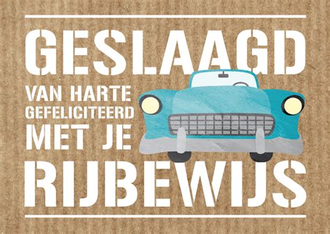 Geslaagd Voor Rijbewijs Auto Geslaagd Kaarten Kaartje Go