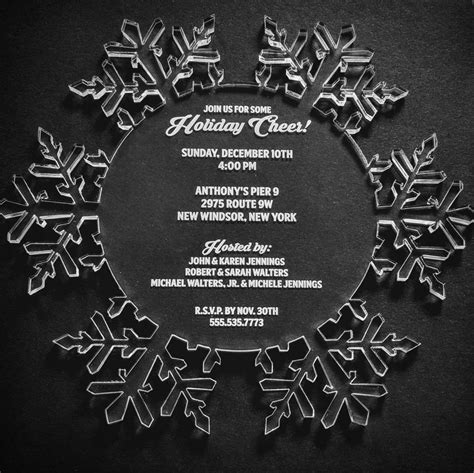 Snowflake Shape Winter Wonderland Acrylic Invitation – Invitations by ...