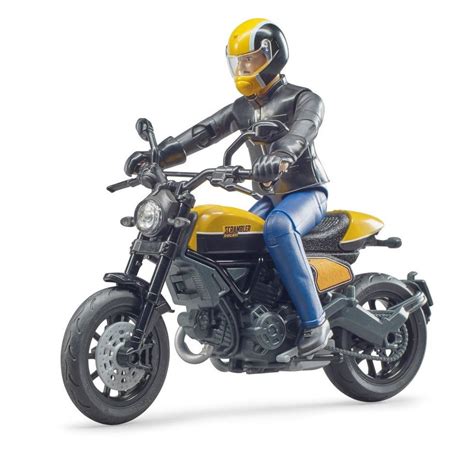 Motocicleta Ducati Scrambler Cu Figurina Motociclist Bruder 63053