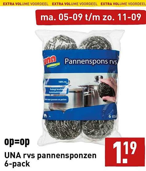 Una Rvs Pannensponzen Pack Aanbieding Bij Aldi Folders Nl