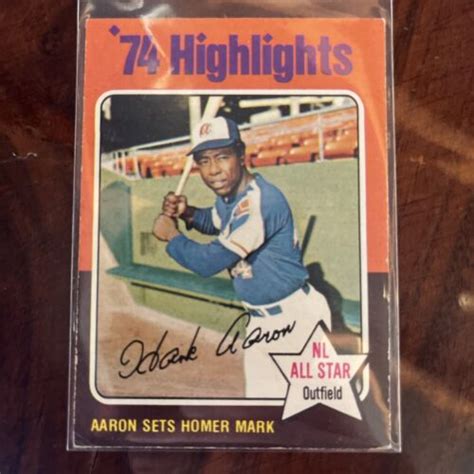 1975 Topps 1 74 Highlights Hank Aaron NL All Star MLB HOF Atlanta