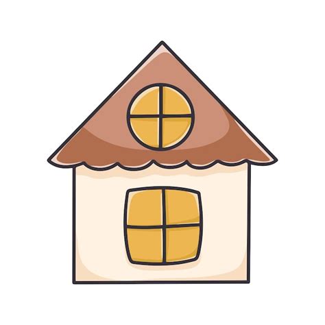 Casa Dibujada A Mano Dibujos Animados Clipart Edificio Residencial