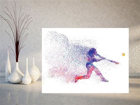 Softball player watercolor print softball poster, softball hit print ...