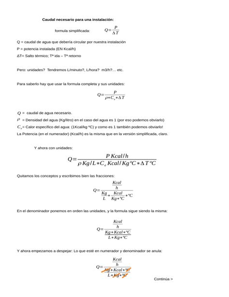 Calculo Caudal Explicacion