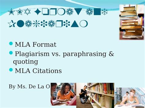 Ppt Mla Format And Plagiarism Mla Format Plagiarism Vs Paraphrasing And Quoting Mla Citations